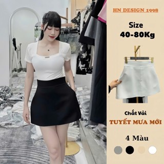 Chân váy chữ A 3 LỚP bồng nhẹ cạp cao che mỡ bụng nữ có quần bảo hộ có túi women HN DESIGN mã 188