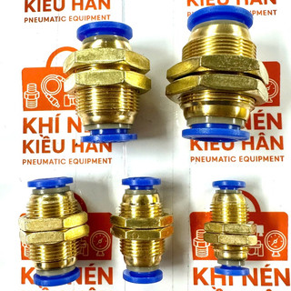 GIÁ XƯỞNG Đầu cút nối PM thẳng có đai ốc siết khí nén giá sỉ