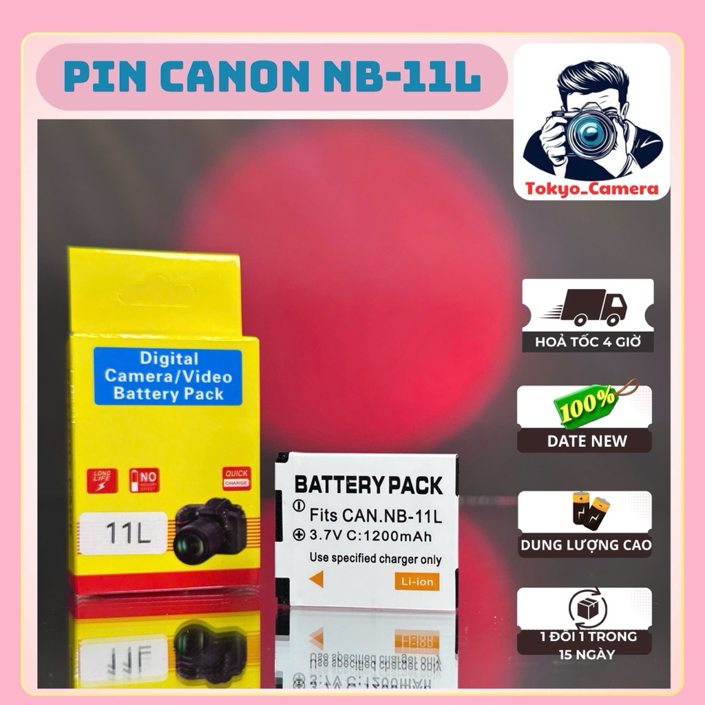 Pin Canon NB-11L ( pin thay thế dung lượng cao )Dùng cho IXUS 125 HS, IXUS 240 HS, PowerShot 2400 IS