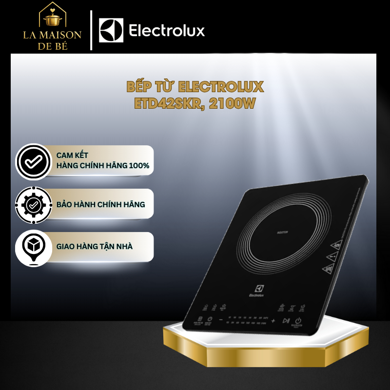 Bếp từ Electrolux ETD42SKR với thiết kế sang trọng, mặt kính chịu nhiệt bền bỉ - LMS