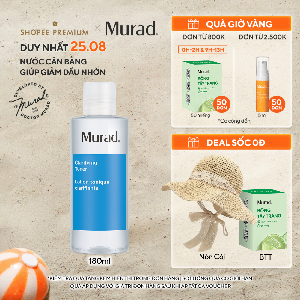 Nước cân bằng giúp giảm dầu nhờn Murad Clarifying Toner 180ml