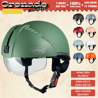  Mũ bảo hiểm nửa đầu kính âm VARO kính chắn gió chống tia uv - Nón bảo hiểm chính hãng đạt chuẩn 
