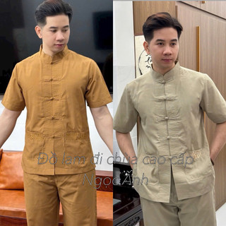Đồ đi chùa cho nam chất liệu vải xô (tixi) hàn, đồ bộ nam cao cấp, thời trang nam
