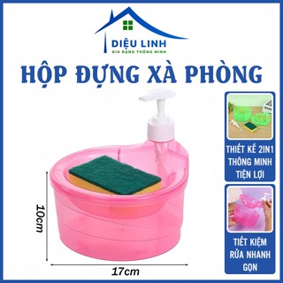  Hộp Đựng Xà Phòng Rửa Chén Tiện Lợi Kèm Miếng Bọt Biển – 17cm x 10cm Sạch Nhanh Gọn Dieulinhshop 