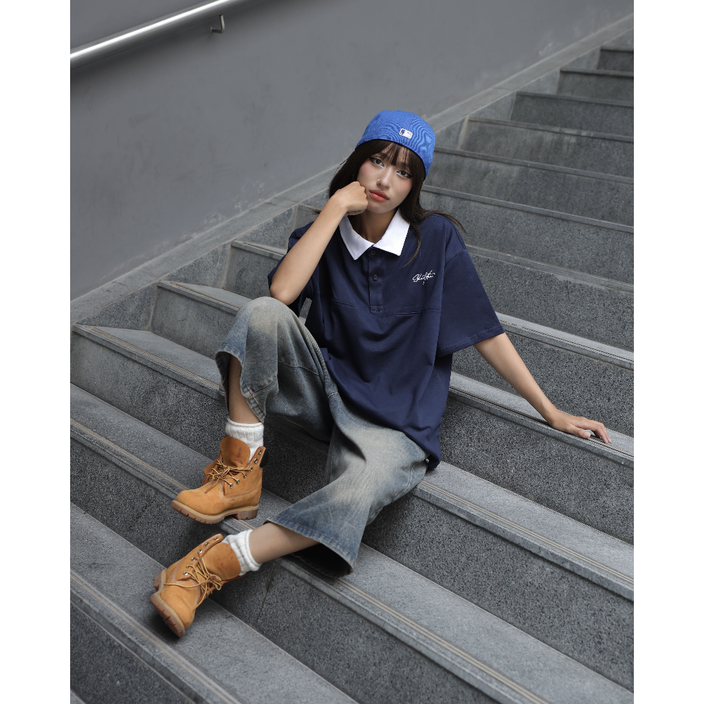 Áo Polo Boxy SolidStu Thêu Nổi Simpson Polo Unisex Nam Nữ Oversize - PS15 | BigBuy360 - bigbuy360.vn