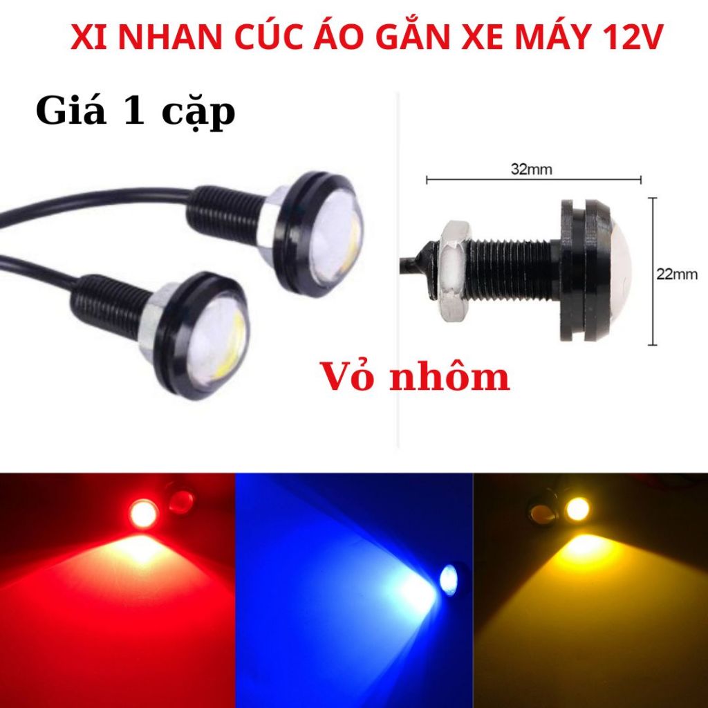 Đèn Xi Nhan Hình Cúc Áo Gắn Xe Máy- Đèn Xi Nhan Độ Và Trang Trí Cho Dòng Yamaha Exciter (Giá 01 Cặp)
