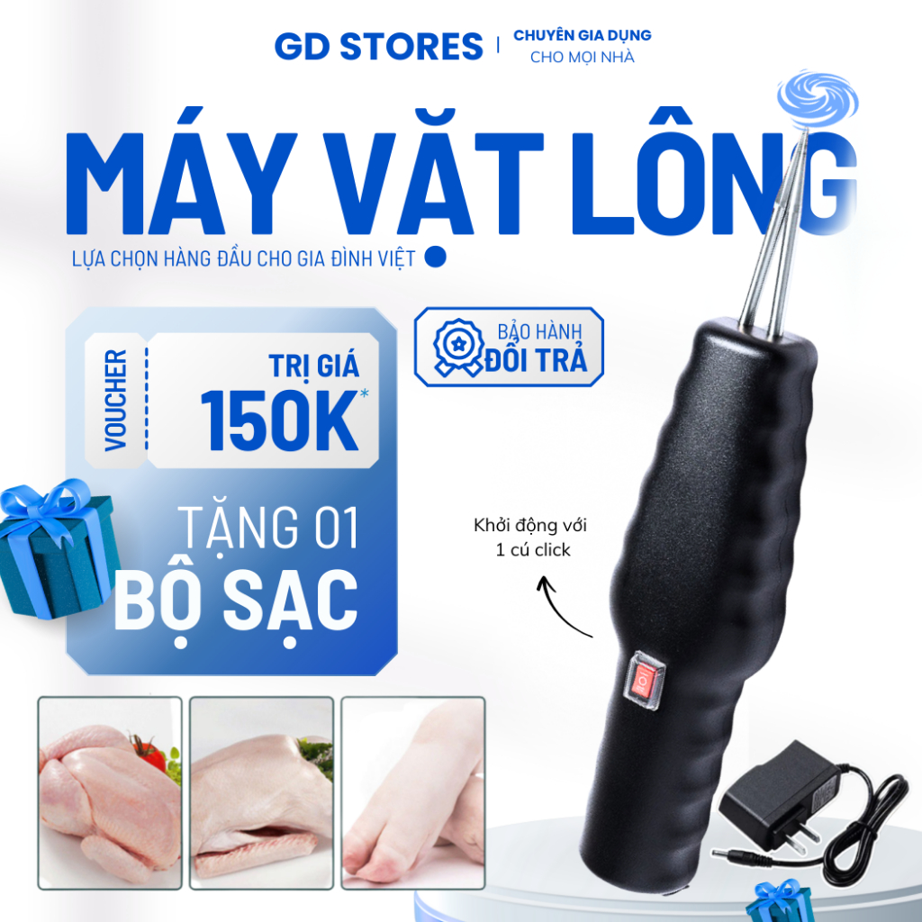   Được Tin Dùng  Máy Nhổ Lông Vịt Cầm Tay - Chống Nước Nhặt Sạch Lông Măng SẠC ĐIỆN - BỀN HƠN X2 LẦN - GD Stores 