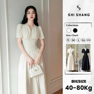 [Bán chạy] Đầm Thiết Kế Bigsize, Váy đầm nữ cổ V Shi Shang SIẾT EO tôn dáng