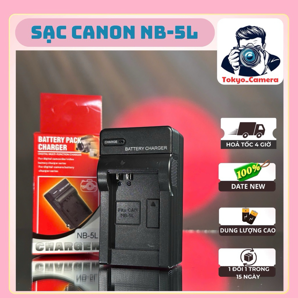 Sạc Pin Canon NB-5L ( Sạc thay thế )dùng cho IXUS 800 IS, 850 IS, 860 IS, 870 IS, 900 Ti, 950 IS, 96