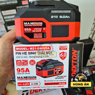 HỎA TỐC-PIN DEKTON 6A DÒNG XẢ TỐI ĐA 95A-M21-B6095A ĐỎ-ĐEN/Chân pin phổ thông M21
