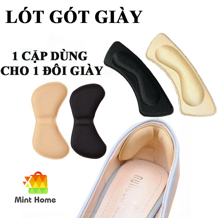 Miếng lót gót giày 4D chống rộng dán êm chân tăng size chống bị trầy bảo vệ gót sau nam nữ (Bộ 2 cái)