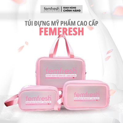 [QUÀ TẶNG KHÔNG BÁN] TÚI ĐỰNG MỸ PHẨM CAO CẤP FEMFRESH - KÍCH THƯỚC : 21X12X7 CM