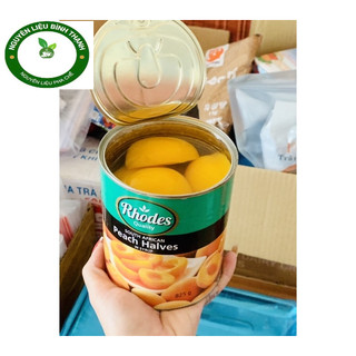 Sỉ 1 THÙNG 12 LON  Đào  Rhodes Peach Halves Hộp 825g