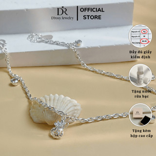 [ TẶNG NƯỚC RỬA BẠC ] Lắc chân bạc nữ S925 D'ROSY kiểu dáng túi kim tiền thu hút tài lộc D'ROSY JEWELRY LC24.
