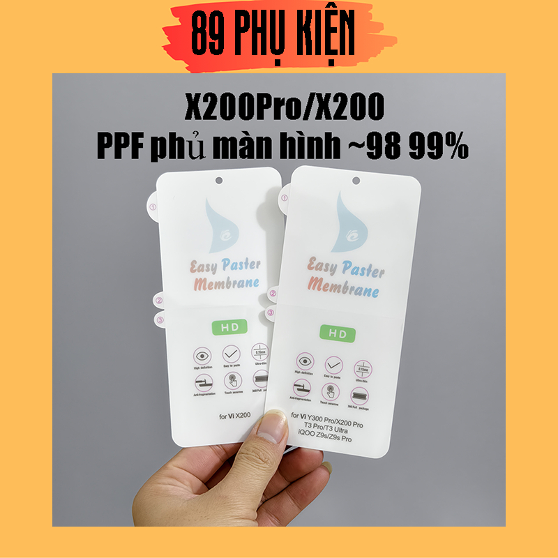 (Gửi hàng trong ngày) Dán PPF màn hình Vivo X200 Pro, Vivo X200 (miếng dán dẻo, tặng giấy lau màn hì