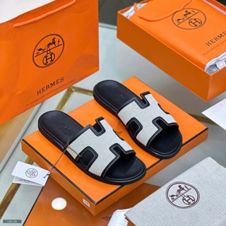 [ TẶNG HỘP BẢO VỆ ] Dép HM Izmiz canvas bicolor Trắng đen.