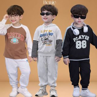  Set đồ bộ dài tay thu đông dài tay cho bé trai tổng hợp TG bộ thun polo từ 1-7 tuổi BERNIE kids 