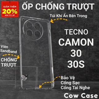 Ốp lưng Tecno Camon 30, 30s Cowcase chống trơn trượt | Ốp điện thoại Techno dẻo bảo vệ camera đt toàn diện