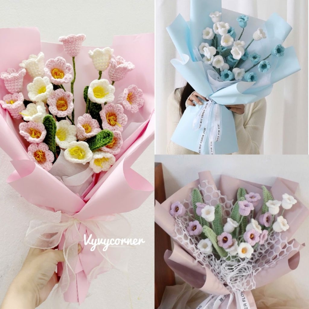 Bó hoa len hoa linh lan quà tặng handmade