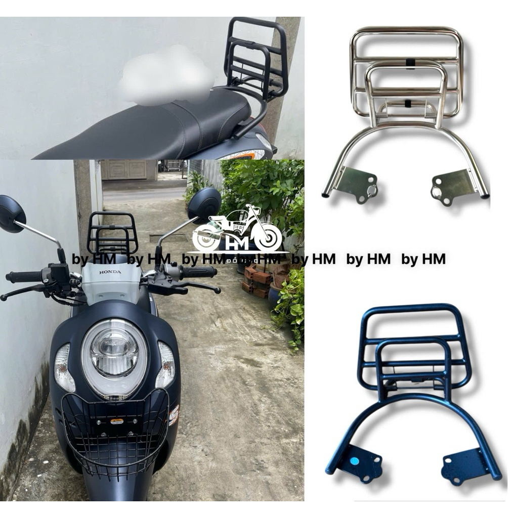 Cản scoopy - mẫu inox - scoopy tựa lưng inox 2014-2025
