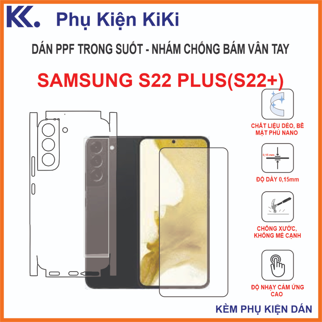 Miếng dán Ppf Samsung S22 Plus ( S22+) Dán PPf chống bám vân tay
