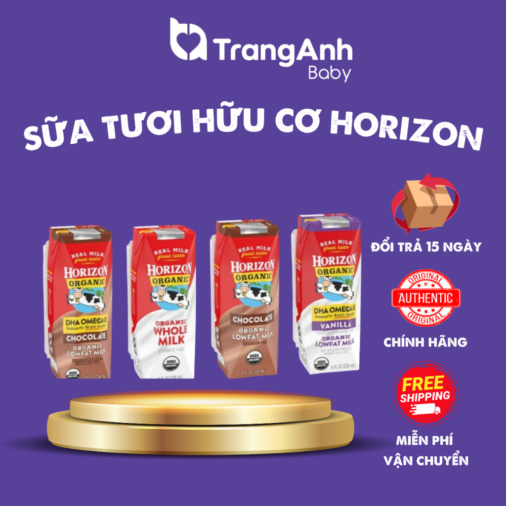 Sữa tươi hữu cơ Horizon nước Mỹ 236ml tăng chiều cao cho bé - Trang Anh Baby Store