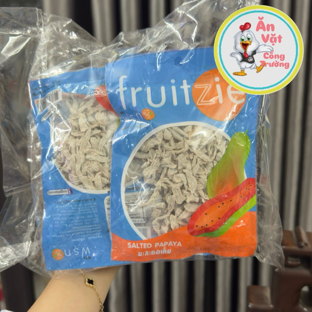 Bịch 6 gói ô mai giun đu đủ chuẩn vị thái mỗi gói 50gr, ô mai giun thái chuẩn vị