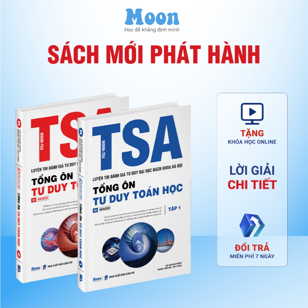 Sách - Tổng ôn toán tư duy Bách Khoa Hà Nội TSA, dgtd  Moonbook