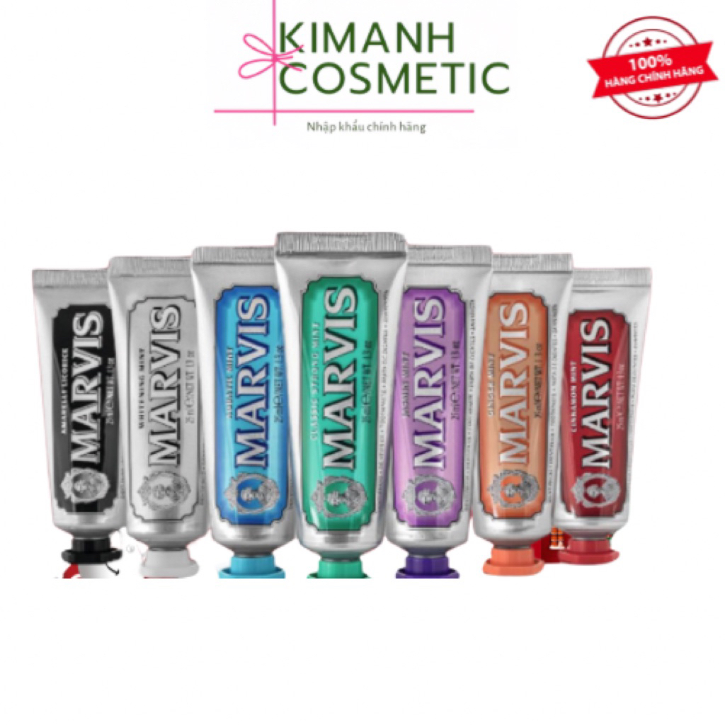 [KIMANH Cosmetics] Kem Đánh Răng Marvis Mini 25ML - Đủ 8 Hương Vị, Sạch Răng Thơm Miệng Trắng Răng, 
