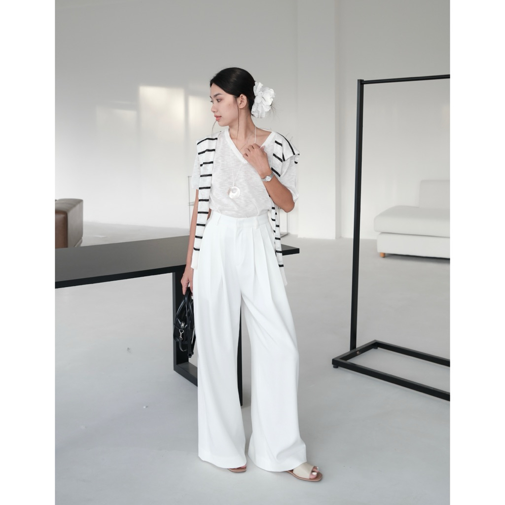  Chic pants | Dens. | Quần tây ống rộng basic nâng form dáng 