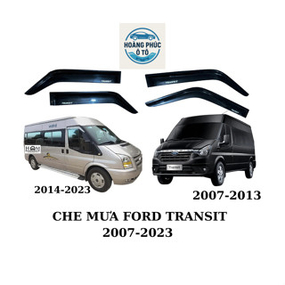   HÀNG CHUẨN  Vè Che Mưa Xe Ford Transit 2007-2023 Nhựa ABS Đen Bóng Cao Cấp Lắp Vừa Theo Form Xe 