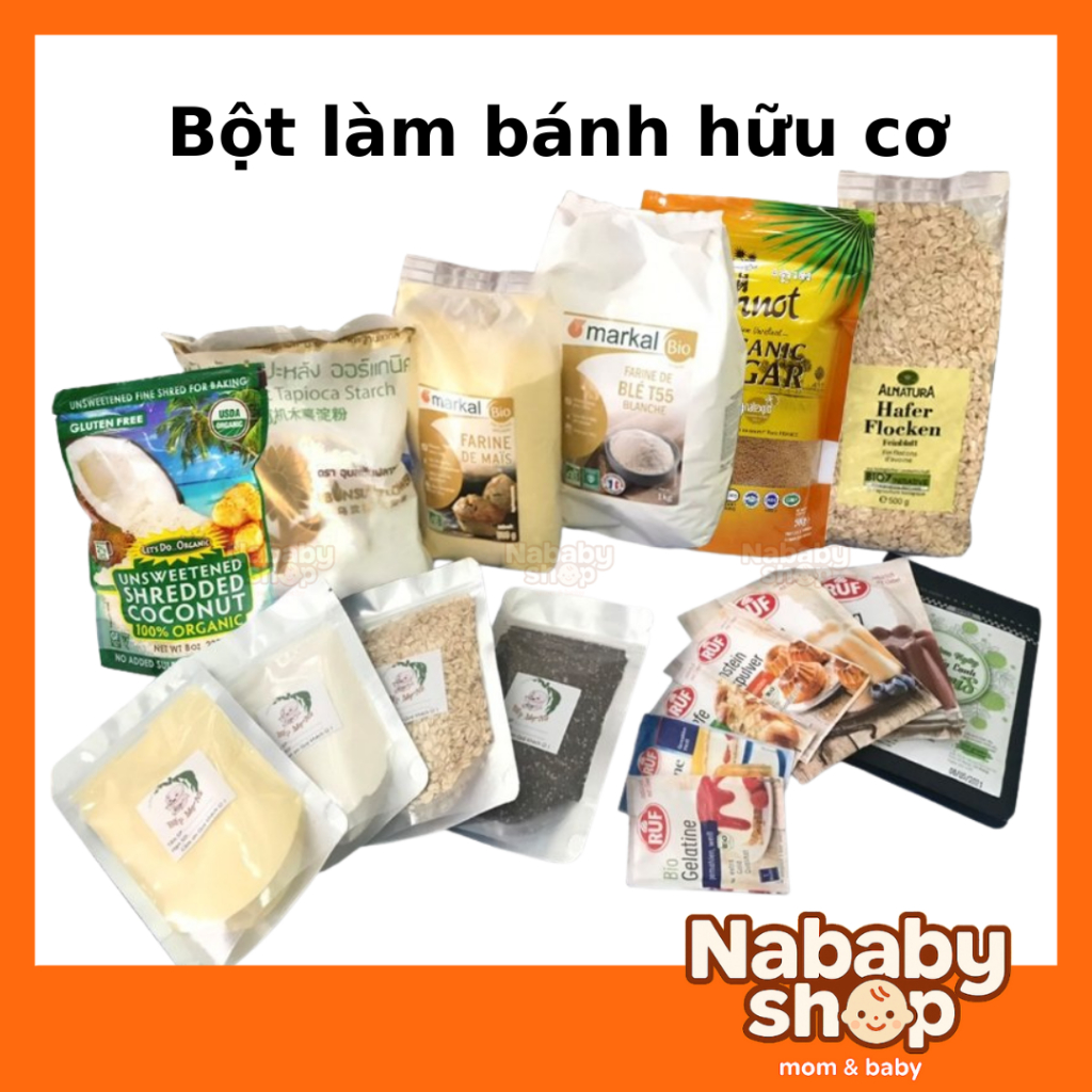 Bột Hữu Cơ Markal Pháp - Bột Mì/Bột Bắp/Bột Năng/Gelatin, Làm Bánh Ăn Dặm Cho Bé Từ 6 Tháng