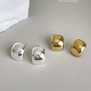 Bông Tai Nữ Dạng Hạt Tròn Trơn Mạ Vàng Bạc Phong Cách Thời Trang Tối Giản