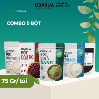  Bột Cám Gạo Sữa Đậu Đỏ Trà xanh Yến Mạch Bã Cà Phê  Combo 5 Làm Đẹp Da Obaxua  75 túi 