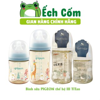  MẪU MỚI Bình Sữa Pigeon Nội Địa Nhật Thế Hệ 3 Mới 2024 - 160ml 240ml BẢN XANH MÈO CON 
