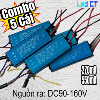 (Combo 5 Cái) Nguồn, Driver, Tăng Phô Đèn Pha LED ngoài trời 100W, 50W (DC90-160V)