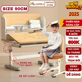  Bộ bàn ghế học sinh chống gù Lumili D90 bàn học chống gù thông minh nâng hạ độ cao cho trẻ em 