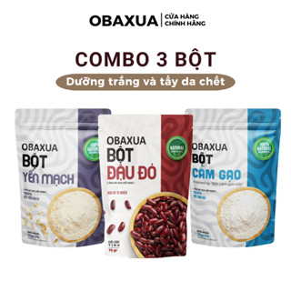Combo 3 Bột Dưỡng Trắng OBAXUA gồm bột Đậu Đỏ, Yến Mạch, Cám Gạo cho làn da mềm mại & rạng rỡ (75gx3)
