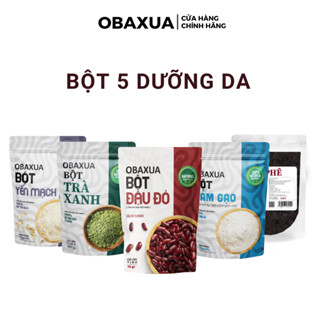Combo 5 Bột Cám Gạo Sữa, Đậu Đỏ, Trà xanh, Yến Mạch, Bã Cà Phê Nguyên chất OBAXUA ( 75gr x 5 ) Mask Skincare