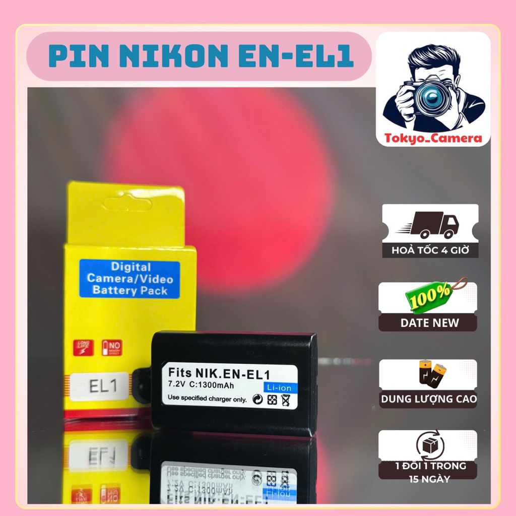 Pin Nikon EN-EL1 dùng cho Coolpix 4300, Coolpix 4500, Coolpix 4800, Coolpix 5000, Coolpix 5400, Cool