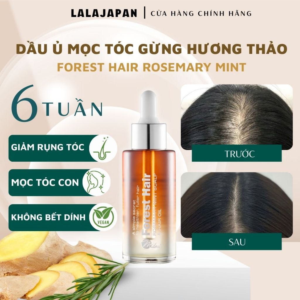 Dầu ủ Gừng Hương Thảo FOREST HAIR Rosemary Mint Scalp and Hair Oil dầu ủ mọc tóc hỗ trợ giảm rụng, dưỡng nang tóc