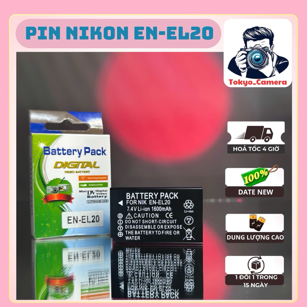 Pin Nikon EN-EL20 ( Pin thay thế )dùng cho Nikon 1-series : Nikon 1 J1, J2, J3, Nikon 1 S1, S2, Niko