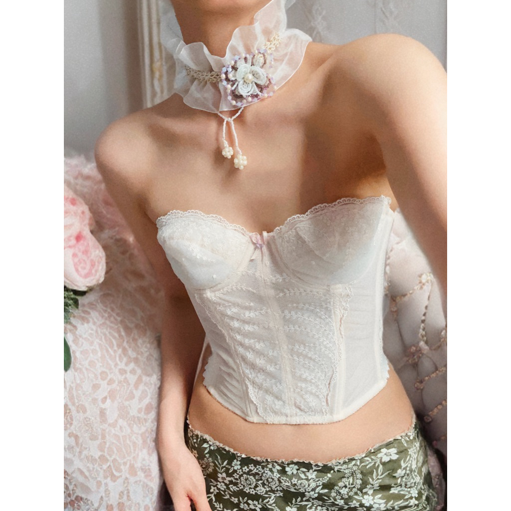 Áo corset croptop hồng phớt 2hand(B70)