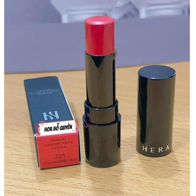 [Son lì Hera 321] Cây son lì mềm và mịn môi ngừa thâm môi lên mầu sáng da Hera Sensual Powder Matte 