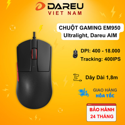 Chuột Gaming DAREU EM950 ULTRALIGHT, DareU AIM ( DPI: 400 -18.000 / Tracking: 400IPS )