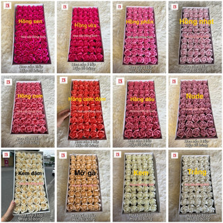 [ H303 ] ( Hộp 50 bông ) Hoa 3 lớp VIP hàng trung , hộp hoa hồng sáp thơm 3 lớp loại 1