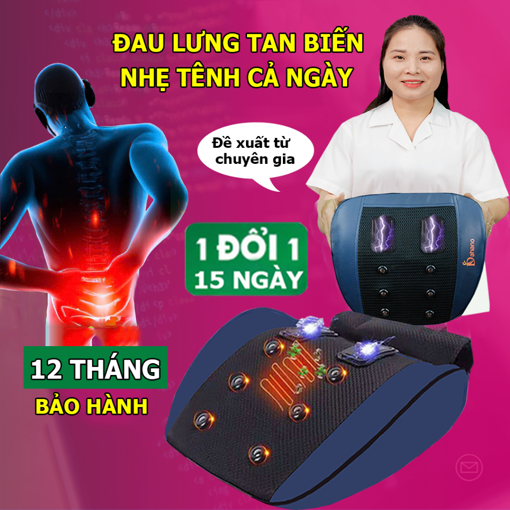 Máy massage lưng Dahano, mát xa lưng và cột sống 4 chức năng giảm đau lưng do thoát vị, lồi đĩa đệm