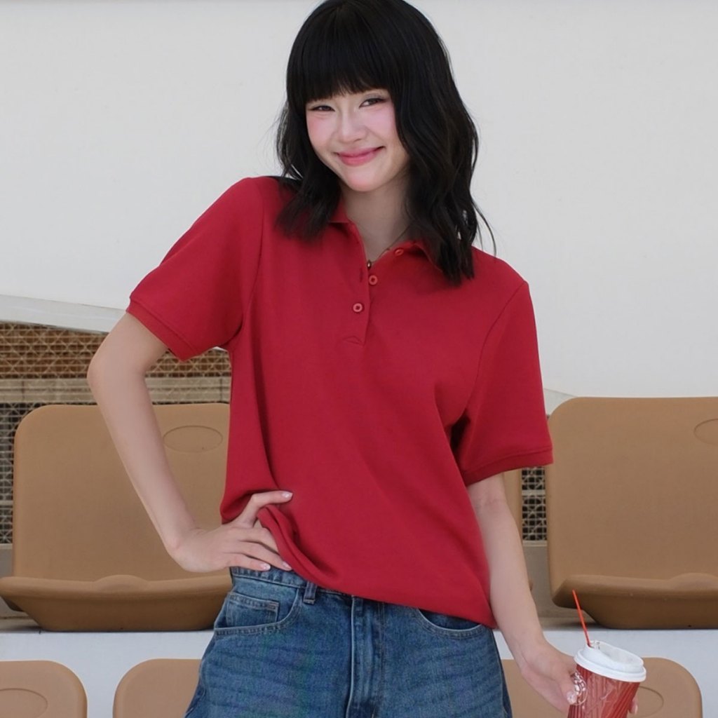 Áo polo nữ GILLEE (nhiều màu) trơn tay ngắn basic form rộng mang phong cách Hàn Quốc cotton thoáng mát FAP078 | BigBuy360 - bigbuy360.vn