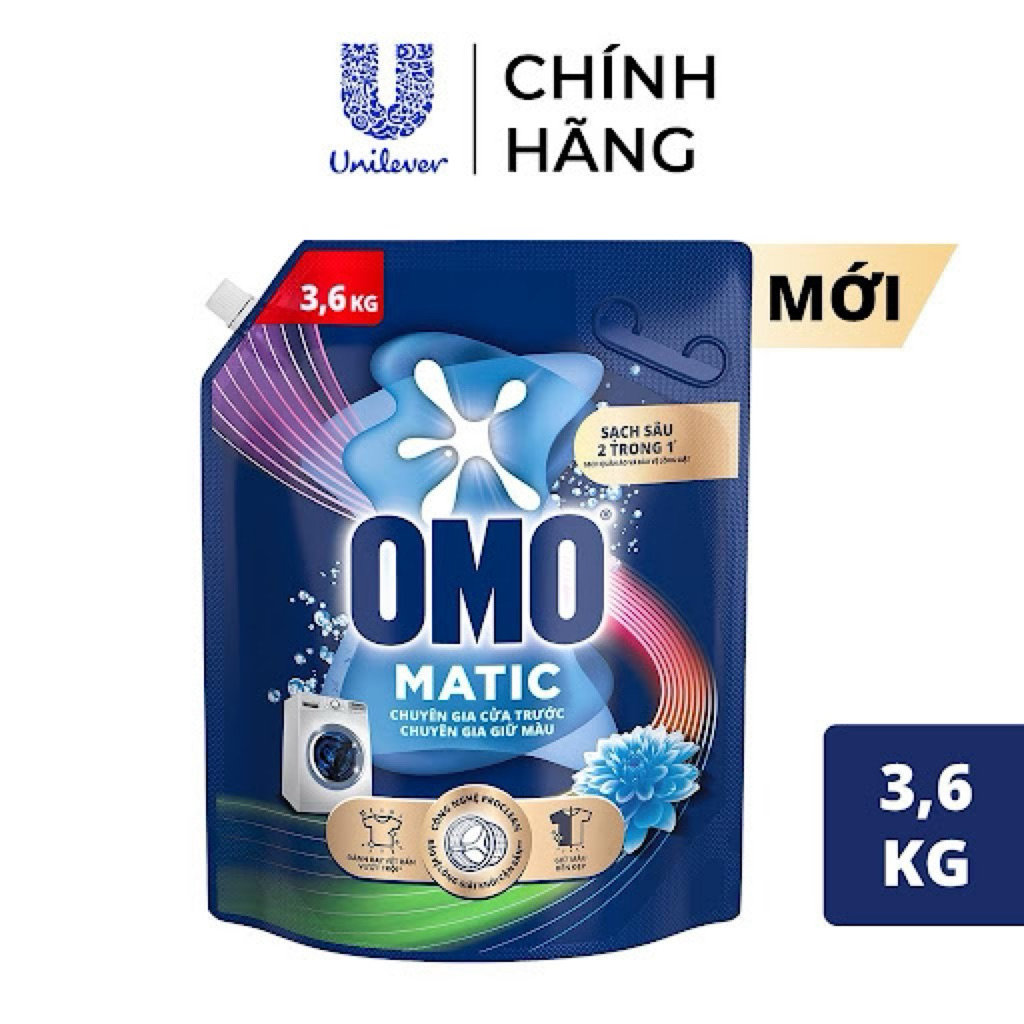 [OMO] Nước giặt OMO Matic cửa trước bền màu túi 3.7kg