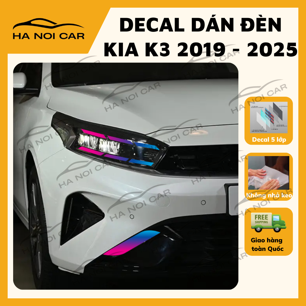 KIA K3: Decal dán đổi màu đèn KIA K3 trang trí xe
